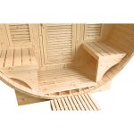 sauna à vapeur bois terrasse rond