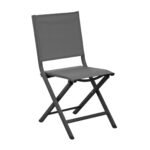 Chaise pliante Thema - Aluminium et toile TPEP | Légère, empilable, design | Sand & Gris