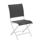 Chaise pliante Elégance - Aluminium et toile TPEP | Légère, pliable, durable | Blanc & Graphite
