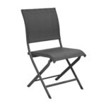 Chaise pliante Elégance - Aluminium et toile TPEP | Légère, pliable, durable | Graphite & Noir