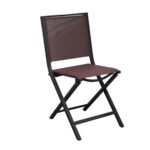 Lot de 2 chaises pliantes Ida - Aluminium et toile TPEP | Design épuré, légère, confortable | Graphite & Gris Rouge