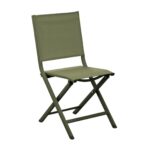 Chaise pliante Thema - Aluminium et toile TPEP | Légère, empilable, design | Vert & Vert