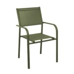 Lot de 6 fauteuils Ducas - Aluminium et toile TPEP | Ultra-léger, respirant, empilable | Vert & Vert