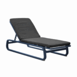 Lit Antonino - Châssis aluminium époxy et tissu | Bleu & Gris