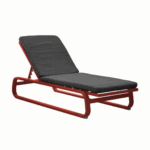 Lit Antonino - Châssis aluminium époxy et tissu | Rouge & Gris