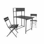 Ensemble Balcon | 1 table pliante + 2 chaises pliantes | Graphite