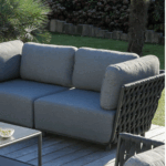 Canapé Hug | Châssis aluminium époxy et sangle tressée | Anthracite
