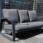 Canapé Antonino 3 places | Châssis aluminium époxy et tissu | Graphite & Gris