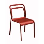 Chaise Eos - Aluminium epoxy intégral | Galbée, empilable et colorée | Corail