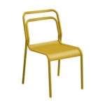 Chaise Eos - Aluminium epoxy intégral | Galbée, empilable et colorée | Tournesol