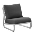 Fauteuil Antonino | Châssis aluminium et tissu | Blanc & Gris
