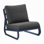 Fauteuil Antonino | Châssis aluminium et tissu | Bleu & Gris