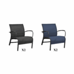 Lot de 4 fauteuils Linea | 2 fauteuils Graphite & Noir | 2 fauteuils Graphite & Bleu