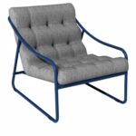 Fauteuil relax Bord'eau | Châssis aluminium époxy et toile TPEP | Bleu & Gris