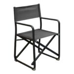 Lot de 2 fauteuils pliants Scénario - Aluminium epoxy et toile | Légers, pliables et intemporels | Noir