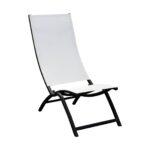 Lot de 4 fauteuils pliants Summer Lounge - Châssis aluminium et toile TPEP | Modernes, légères et confortables | Graphite & Chiné blanc