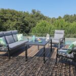 Salon de jardin Le Marseille | 1 canapé + 2 fauteuils | Grey