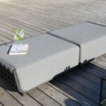 Tabouret Hug | Châssis aluminium époxy et sangle tressée | Anthracite
