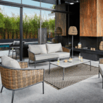Salon de jardin Muse | 2 fauteuils + 1 canapé | Graphite & Anthracite