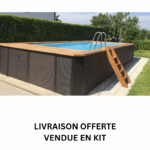 Piscine hors-sol Exotic Brown Premium 500 New Plast (3,95 x 2,65m)