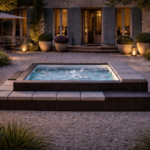 Mini-piscine moins de 10m2 équipée équipée Mirage avec pompe à chaleur, contrôle à distance et modules (3,36 x 2,36m)