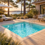 Mini-piscine bloc moins de 10m2 équipée 3 x 3m, kit complet